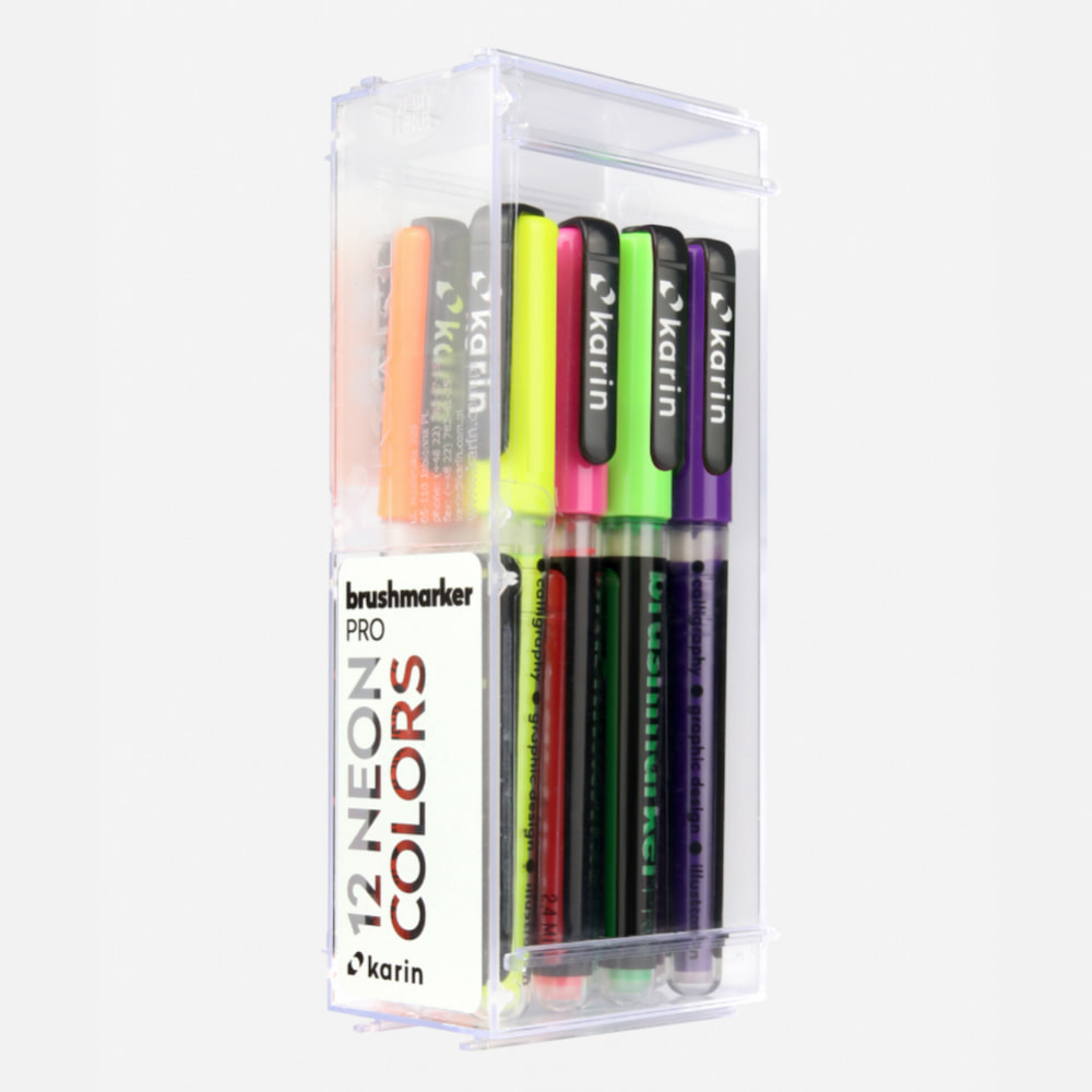 KARIN  Set Neon de 12 Brushmarkers PRO – Hondurasplanner