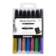 ZEBRA METALLIC BRUSH PEN | Pack 7