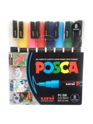 UNI BALL | PACK 8 POSCA PUNTA FINA PC-3M-8C - Imagen 2