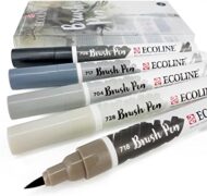 TALENS ECOLINE | Grey Brush Pens Pack 5