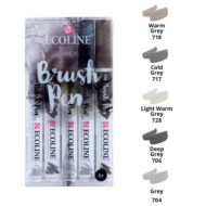 TALENS ECOLINE | Grey Brush Pens Pack 5 - Imagen 3