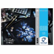 VAN GOGH | PAPEL NEGRO PARA ACUARELA, 8.3x11.7in, 360g, 12 hojas