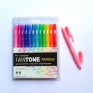 TOMBOW | PACK DE 12 MARCADORES DOBLE PUNTA TWINTONE RAINBOW