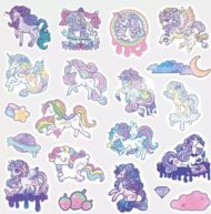 Paquete de Stickers de Unicordio