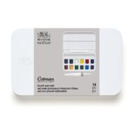 WINSOR & NEWTON | ACUARELAS COTMAN SET 12 HALF PANS CON PINCEL RELLENABLE