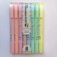 PENTEL | PACK DE 8 RESALTADORES DOBLE PUNTA PASTEL